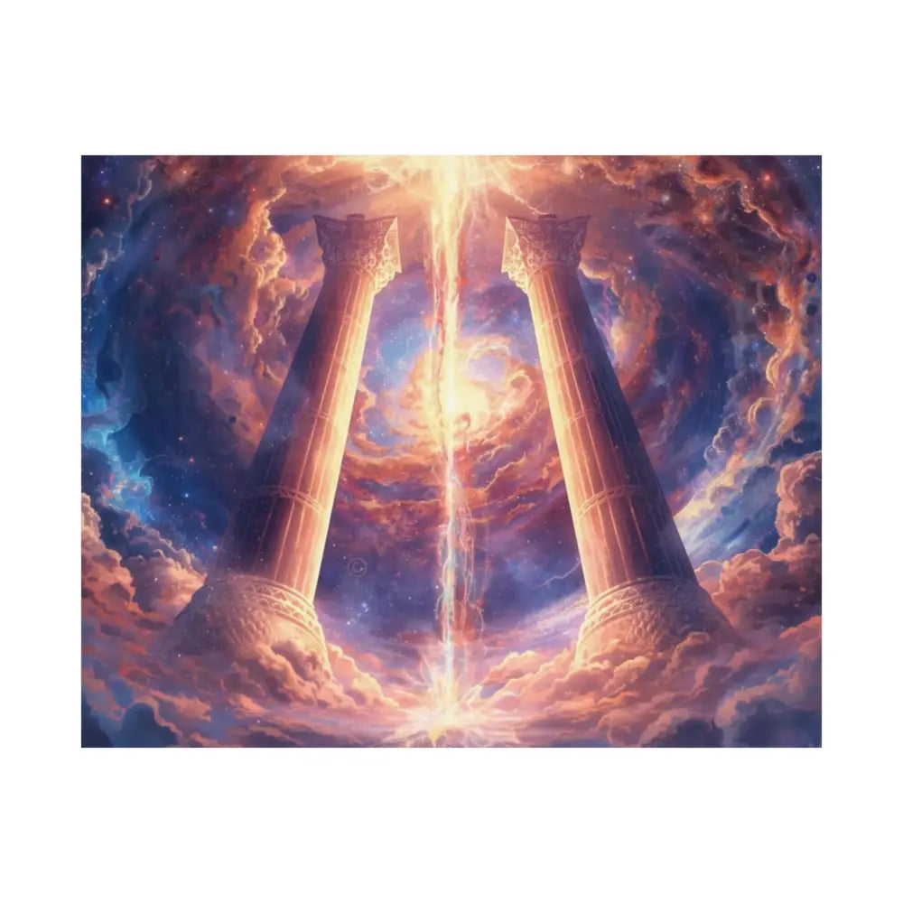 Satin Posters - Celestial Gateway Cosmic Fantasy Art Print Cosmic Wall Art 20″ x 16″ Poster