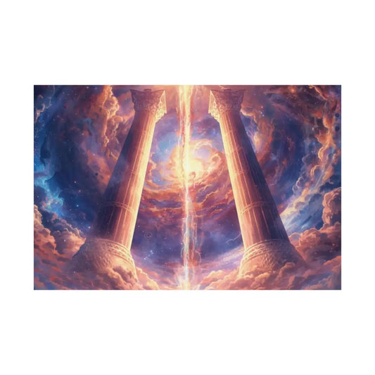 Satin Posters - Celestial Gateway Cosmic Fantasy Art Print Cosmic Wall Art 30″ x 20″ Poster
