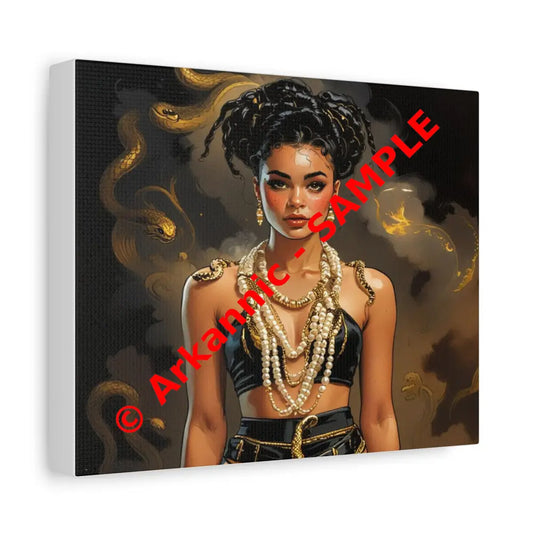 Serpent’s Embrace: Mythical Feminine Power Digital Fantasy PortraitCanvas 10’’ x 8’’ (Horizontal) / 1.25’’ Canvas