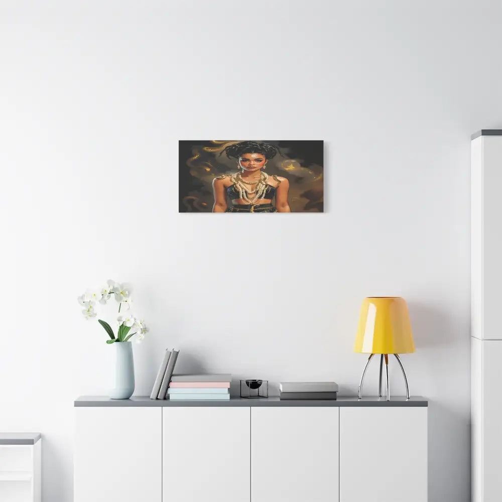 Serpent’s Embrace: Mythical Feminine Power Digital Fantasy PortraitCanvas Canvas