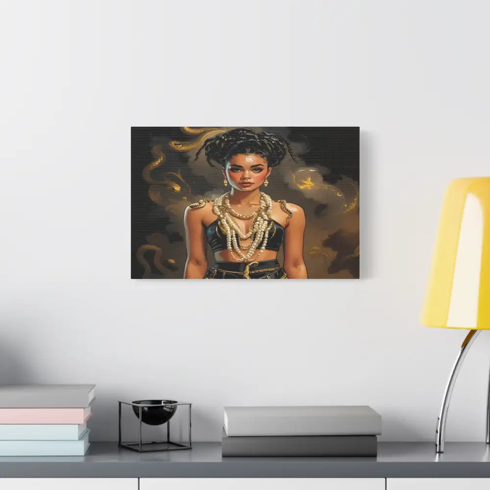 Serpent’s Embrace: Mythical Feminine Power Digital Fantasy PortraitCanvas Canvas