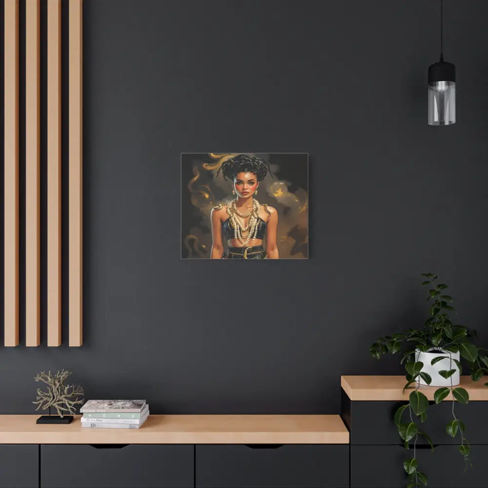 Serpent’s Embrace: Mythical Feminine Power Digital Fantasy PortraitCanvas Canvas