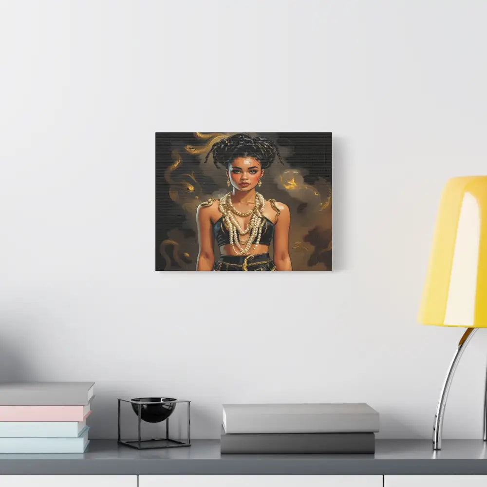 Serpent’s Embrace: Mythical Feminine Power Digital Fantasy PortraitCanvas Canvas