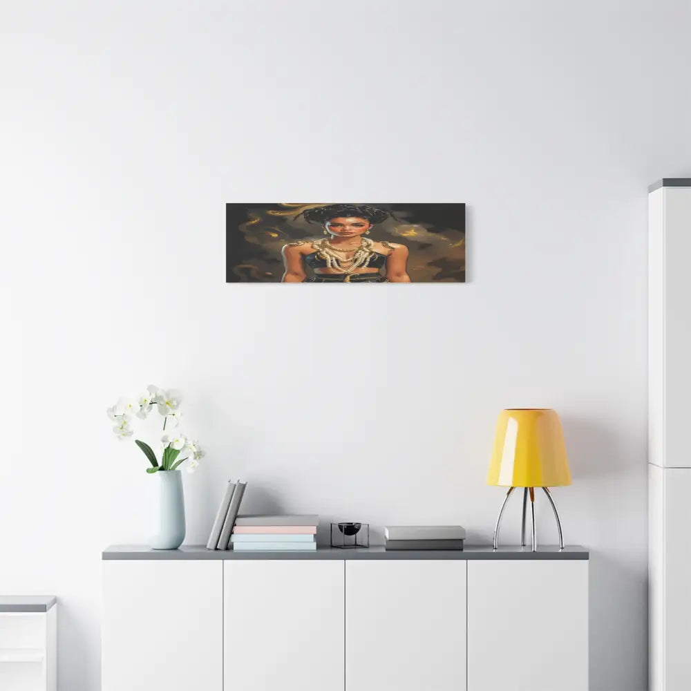 Serpent’s Embrace: Mythical Feminine Power Digital Fantasy PortraitCanvas Canvas