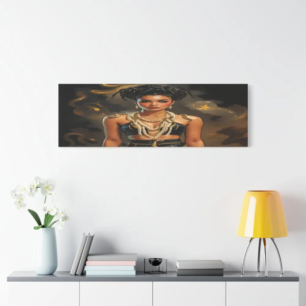 Serpent’s Embrace: Mythical Feminine Power Digital Fantasy PortraitCanvas Canvas