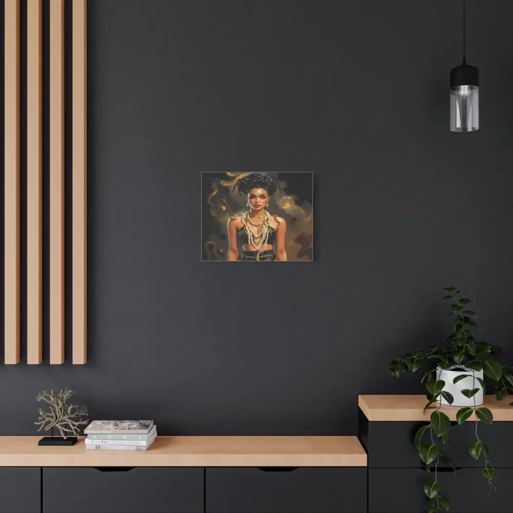 Serpent’s Embrace: Mythical Feminine Power Digital Fantasy PortraitCanvas Canvas