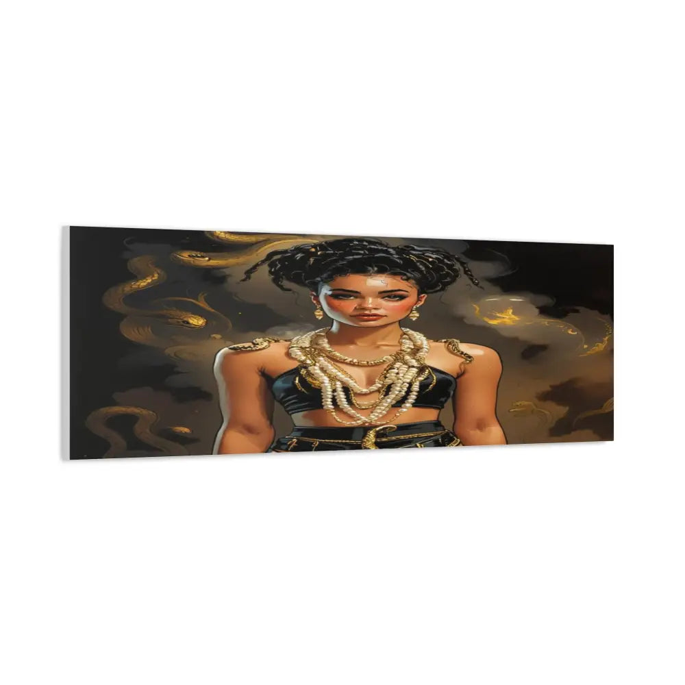 Serpent’s Embrace: Mythical Feminine Power Digital Fantasy PortraitCanvas Canvas
