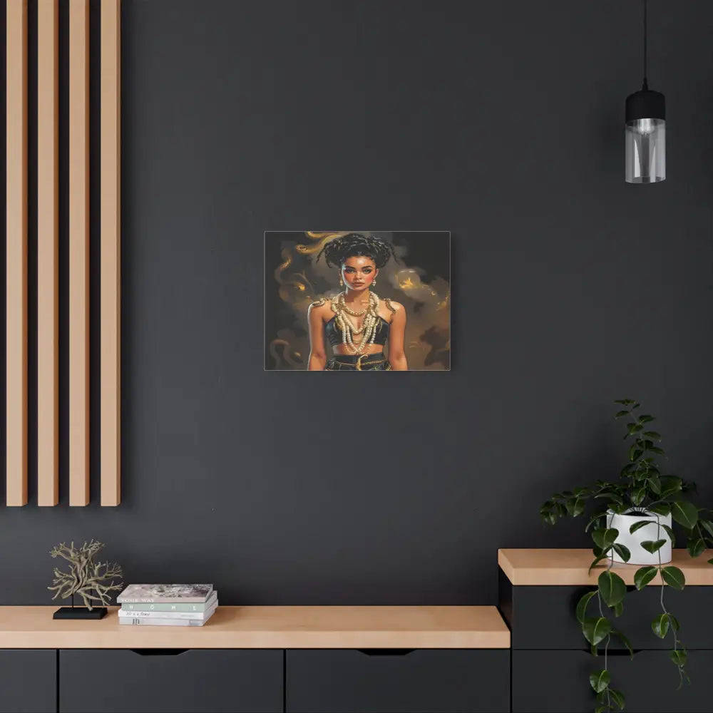 Serpent’s Embrace: Mythical Feminine Power Digital Fantasy PortraitCanvas Canvas