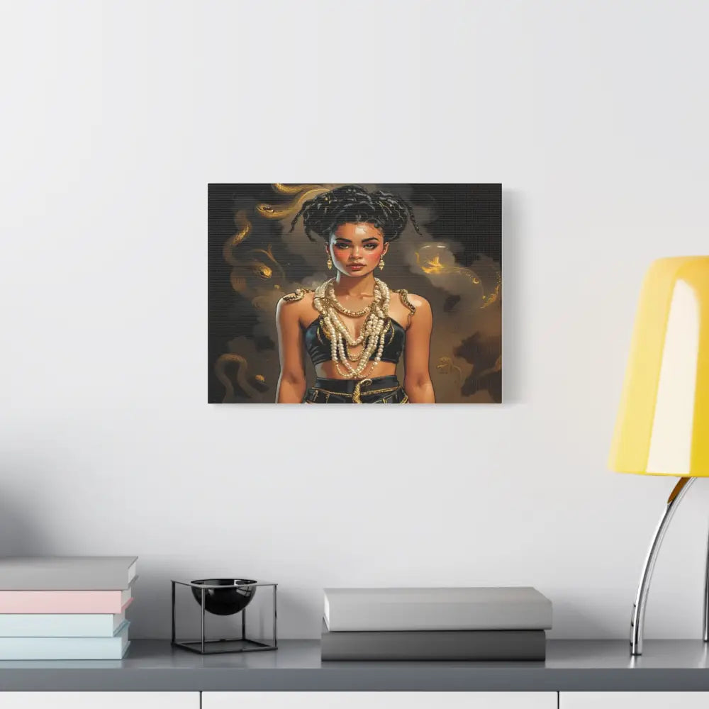 Serpent’s Embrace: Mythical Feminine Power Digital Fantasy PortraitCanvas Canvas