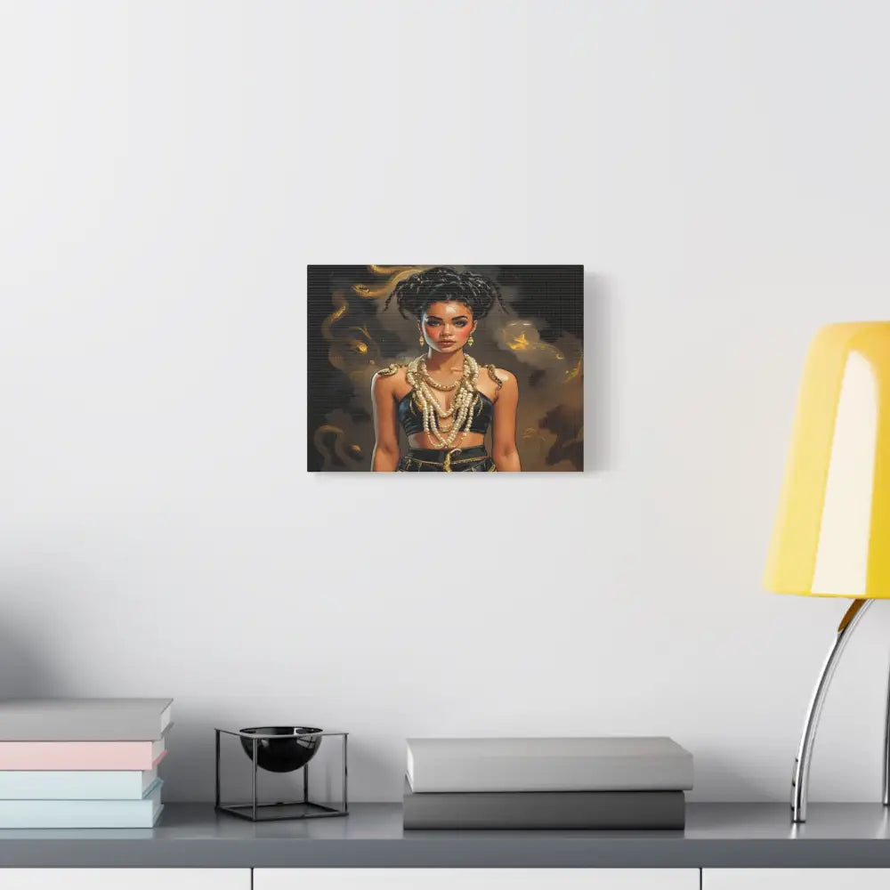 Serpent’s Embrace: Mythical Feminine Power Digital Fantasy PortraitCanvas Canvas