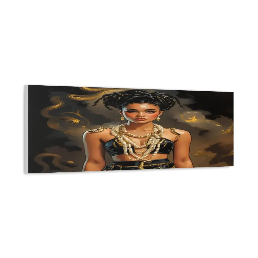 Serpent’s Embrace: Mythical Feminine Power Digital Fantasy PortraitCanvas Canvas