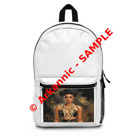 Serpent’s Reign: Digital Mythological Portrait Feminine Power Illustration Backpack One size Bags