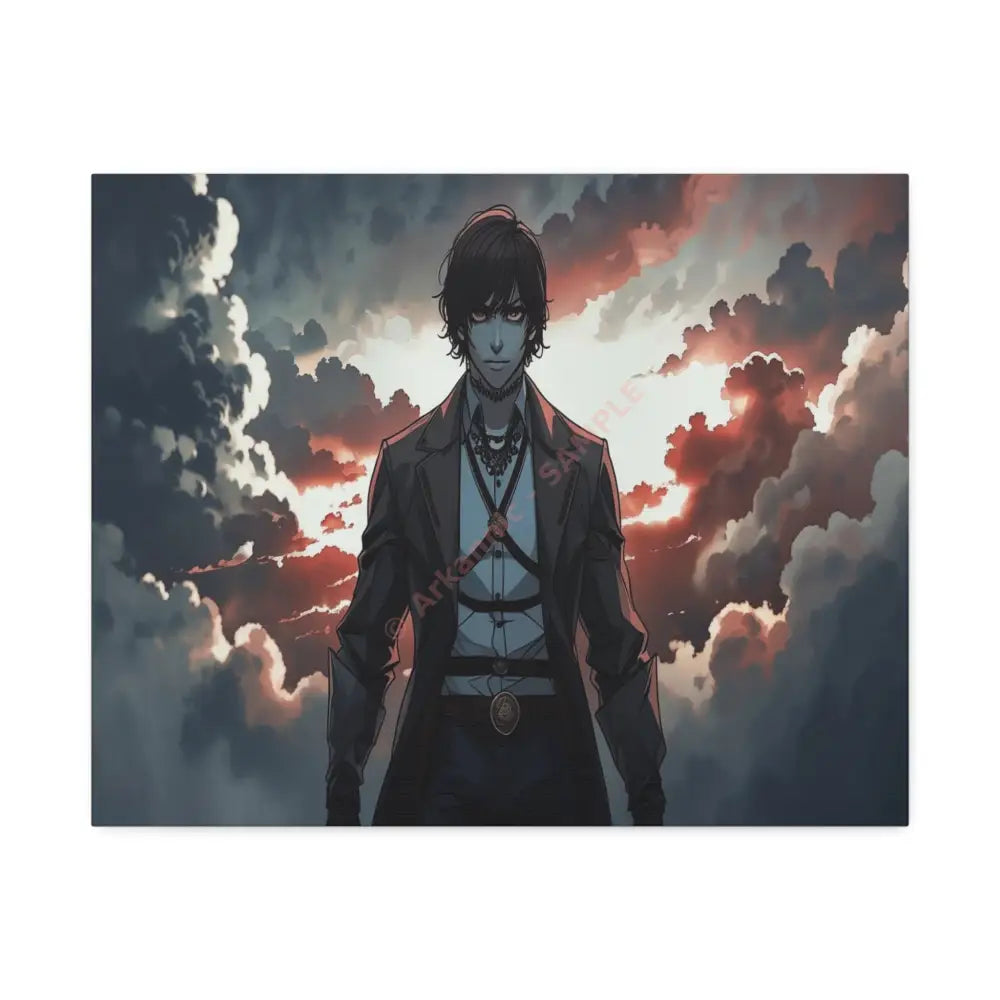 Solitary Horizon: Digital Portrait Dramatic Sunset Narrative Canvas Print 20″ x 16″ (Horizontal) / 1.5’’ Canvas