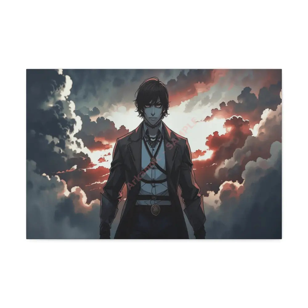 Solitary Horizon: Digital Portrait Dramatic Sunset Narrative Canvas Print 24″ x 16″ (Horizontal) / 1.5’’ Canvas