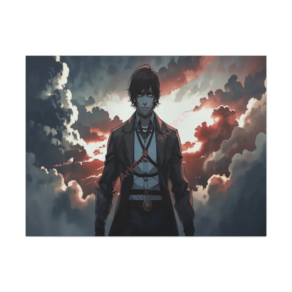 Solitary Horizon: Digital Portrait Dramatic Sunset Narrative Canvas Print 40’’ x 30’’ (Horizontal) / 1.5’’ Canvas