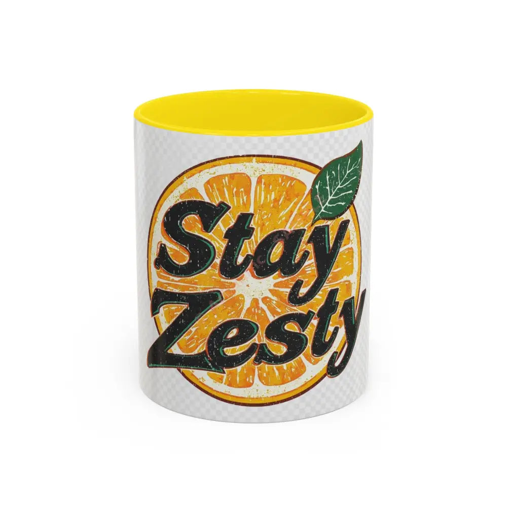 Stay Zesty Coffee Mug | Bold Orange Design | Fun Positive Gift for Coffee & Tea Lovers 11oz / Yellow Mug