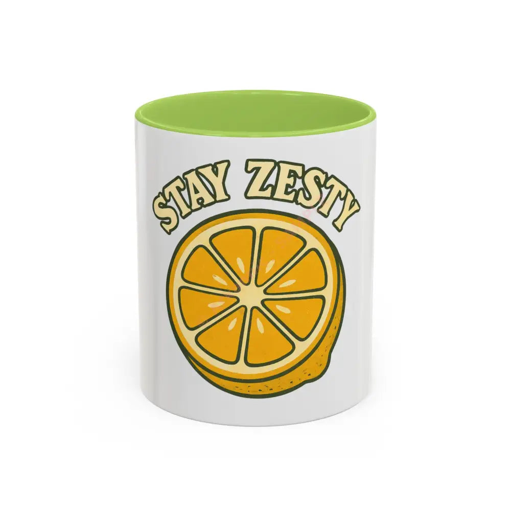 Stay Zesty Coffee Mug | Fun Lemon Design | Positive Gift for Coffee & Tea Lovers 11oz / Light Green Mug