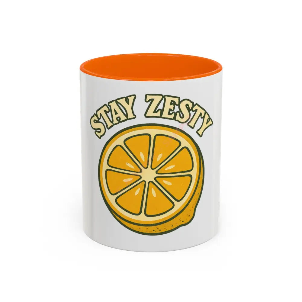 Stay Zesty Coffee Mug | Fun Lemon Design | Positive Gift for Coffee & Tea Lovers 11oz / Orange Mug
