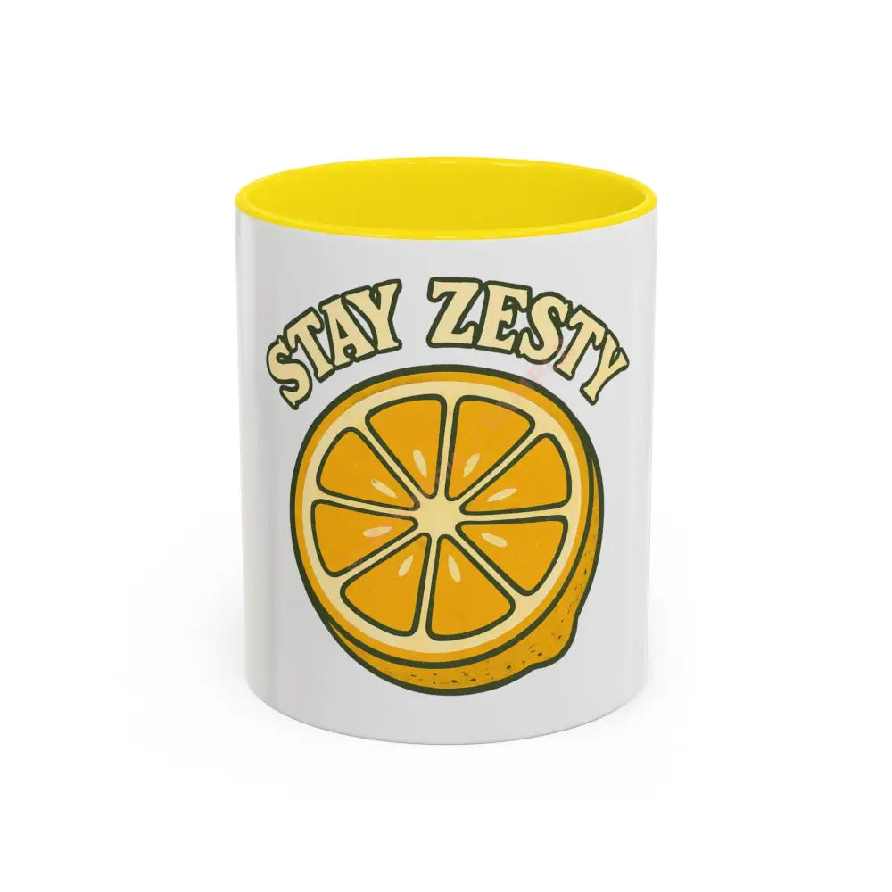 Stay Zesty Coffee Mug | Fun Lemon Design | Positive Gift for Coffee & Tea Lovers 11oz / Yellow Mug
