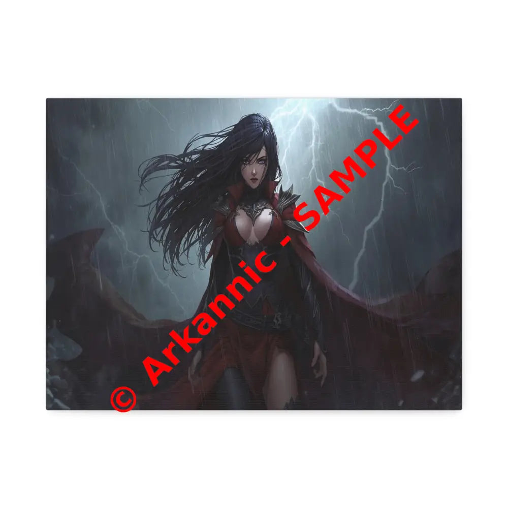Stormborn Vanguard: Gothic Fantasy Warrior in Stormy Battle Armor High-Quality Semi-Realistic Digital Illustration