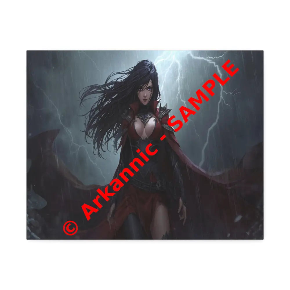 Stormborn Vanguard: Gothic Fantasy Warrior in Stormy Battle Armor High-Quality Semi-Realistic Digital Illustration
