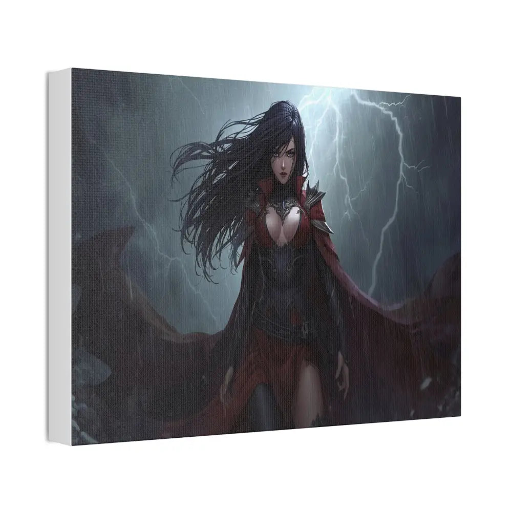 Stormborn Vanguard: Gothic Fantasy Warrior in Stormy Battle Armor High-Quality Semi-Realistic Digital Illustration