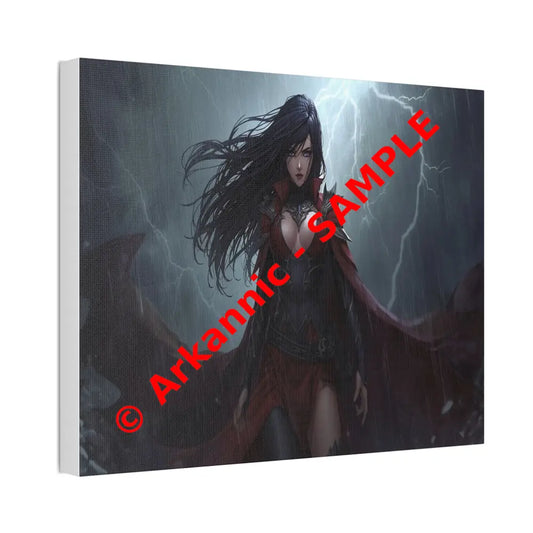 Stormborn Vanguard: Gothic Fantasy Warrior in Stormy Battle Armor High-Quality Semi-Realistic Digital Illustration