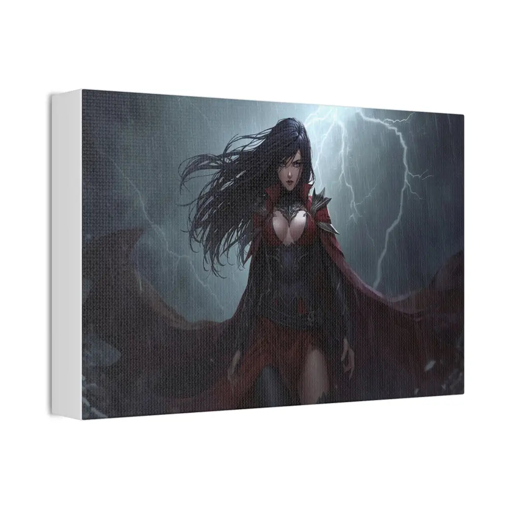 Stormborn Vanguard: Gothic Fantasy Warrior in Stormy Battle Armor High-Quality Semi-Realistic Digital Illustration