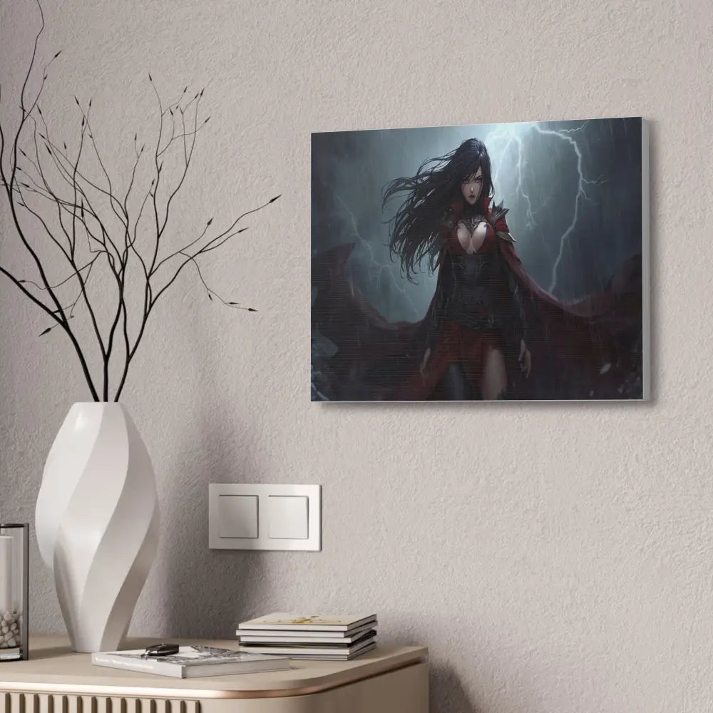 Stormborn Vanguard: Gothic Fantasy Warrior in Stormy Battle Armor High-Quality Semi-Realistic Digital Illustration