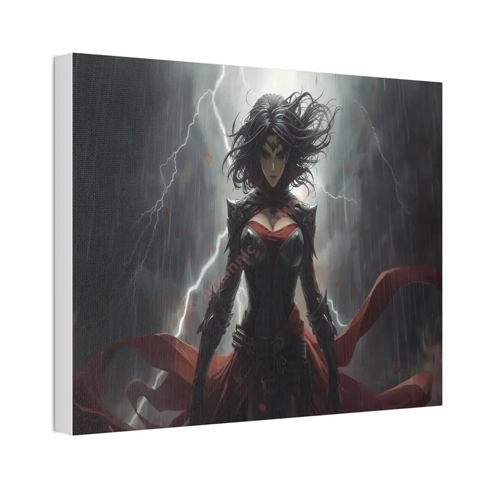 Stormborn Warrior: Dark Fantasy Female Portrait Epic Digital Battle Art Canvas Print Canvas