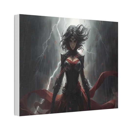 Stormborn Warrior: Dark Fantasy Female Portrait Epic Digital Battle Art Canvas Print Canvas