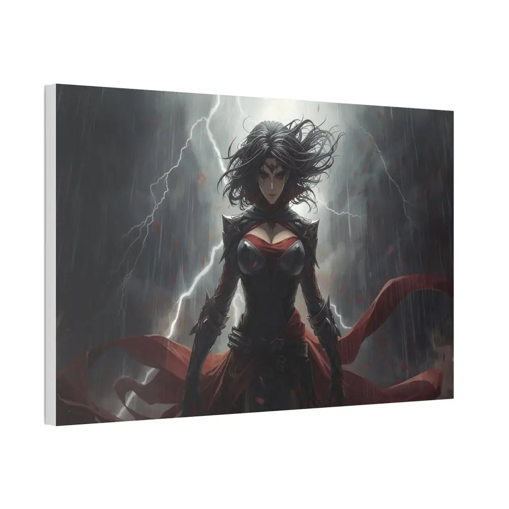 Stormborn Warrior: Dark Fantasy Female Portrait Epic Digital Battle Art Canvas Print Canvas