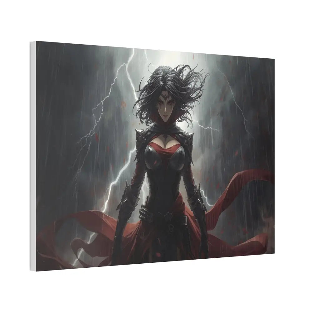 Stormborn Warrior: Dark Fantasy Female Portrait Epic Digital Battle Art Canvas Print Canvas