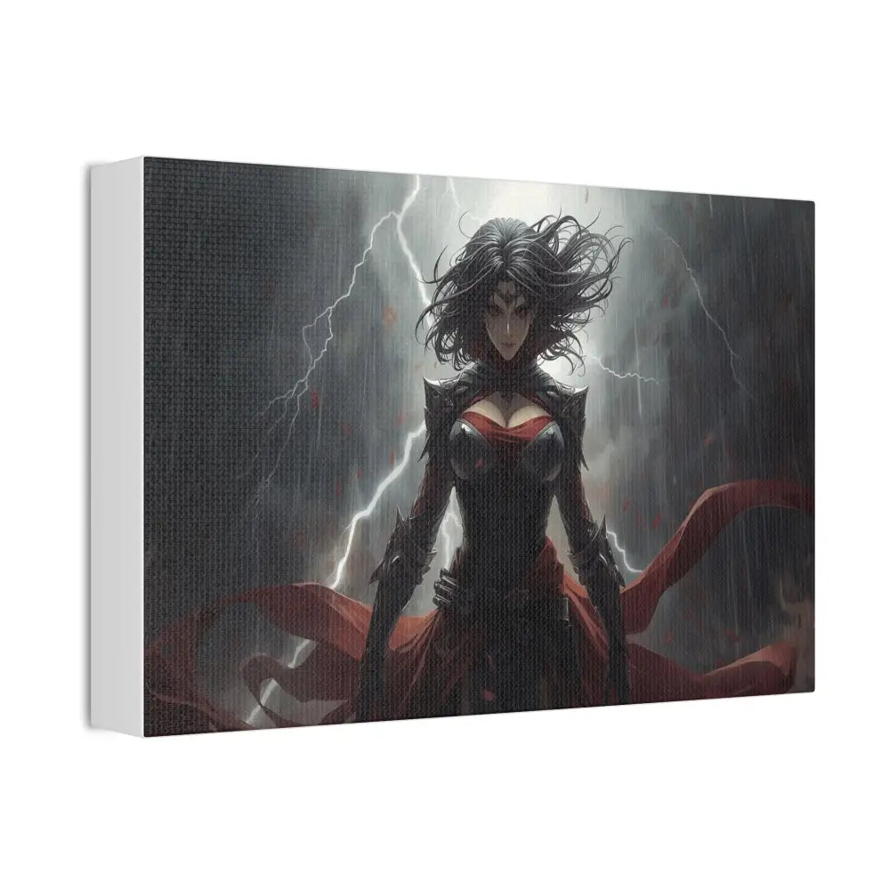 Stormborn Warrior: Dark Fantasy Female Portrait Epic Digital Battle Art Canvas Print Canvas