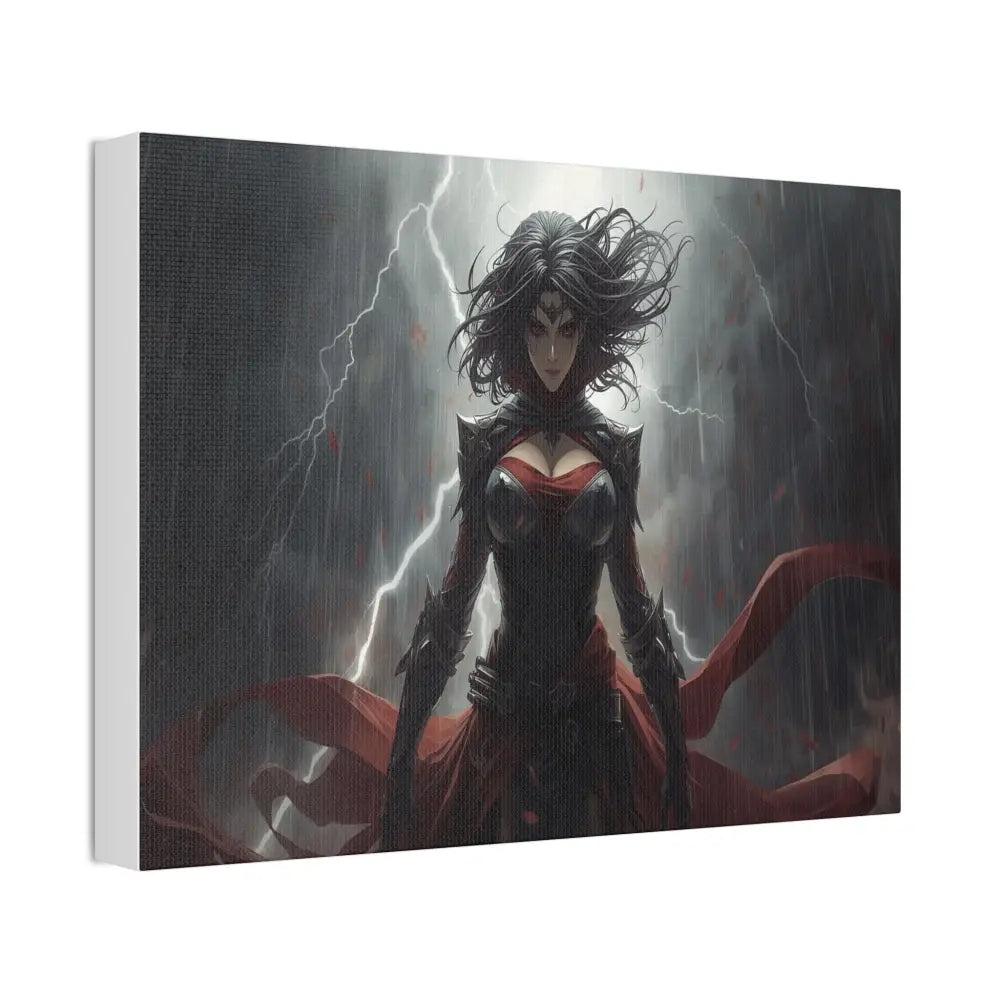 Stormborn Warrior: Dark Fantasy Female Portrait Epic Digital Battle Art Canvas Print Canvas