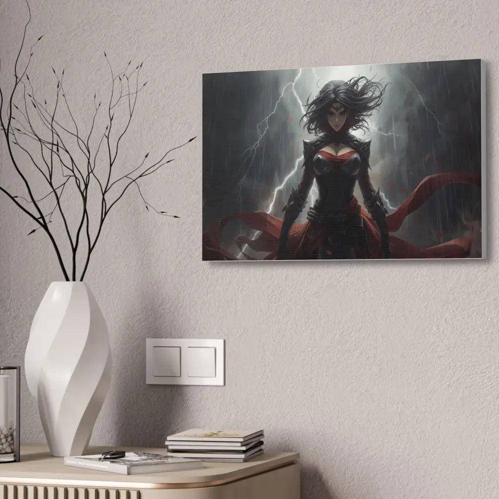 Stormborn Warrior: Dark Fantasy Female Portrait Epic Digital Battle Art Canvas Print Canvas
