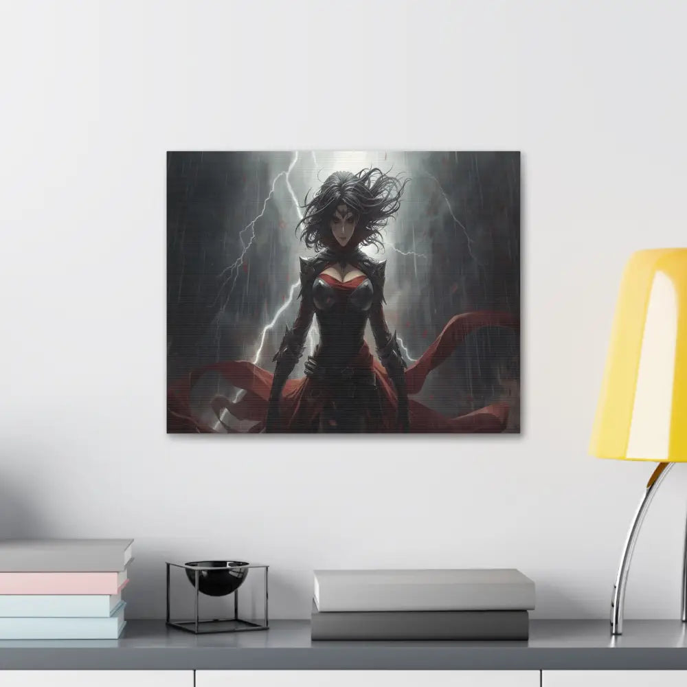 Stormborn Warrior: Dark Fantasy Female Portrait Epic Digital Battle Art Canvas Print Canvas