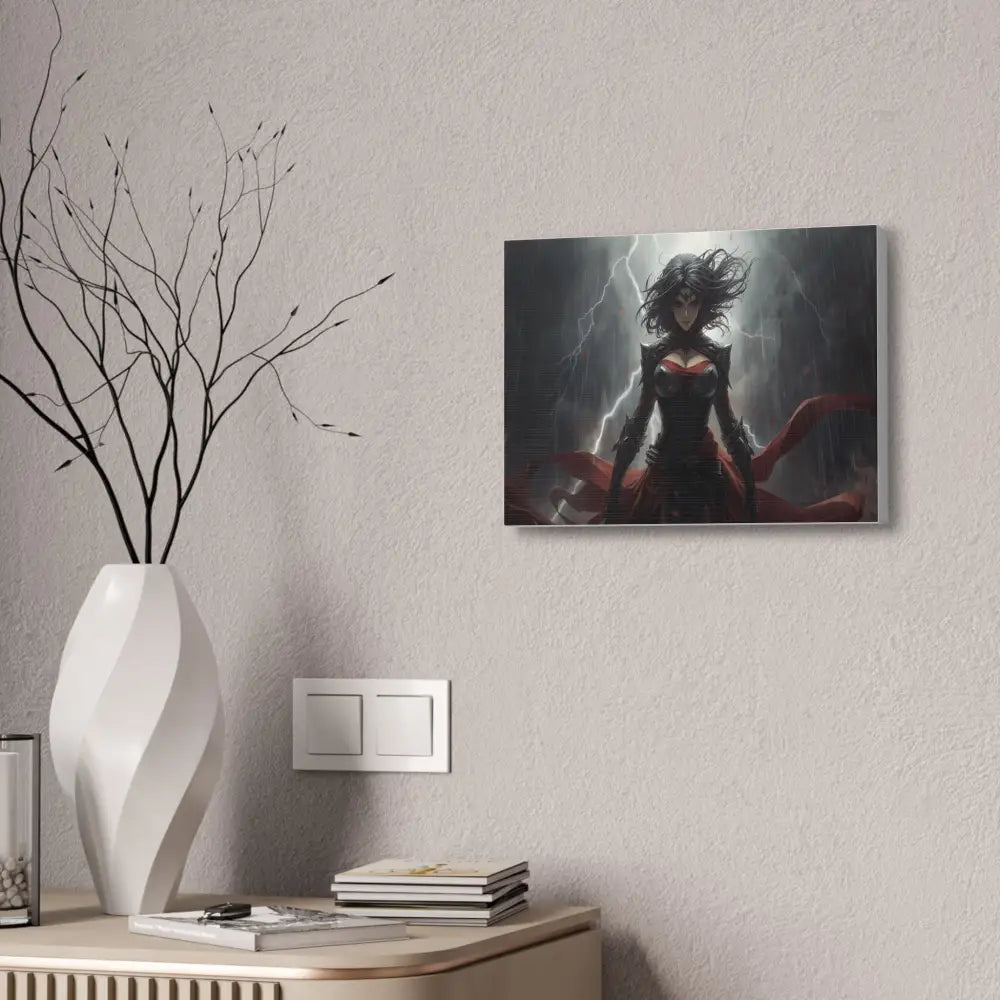 Stormborn Warrior: Dark Fantasy Female Portrait Epic Digital Battle Art Canvas Print Canvas