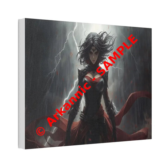 Stormborn Warrior: Dark Fantasy Female Portrait Epic Digital Battle Art Canvas Print Canvas