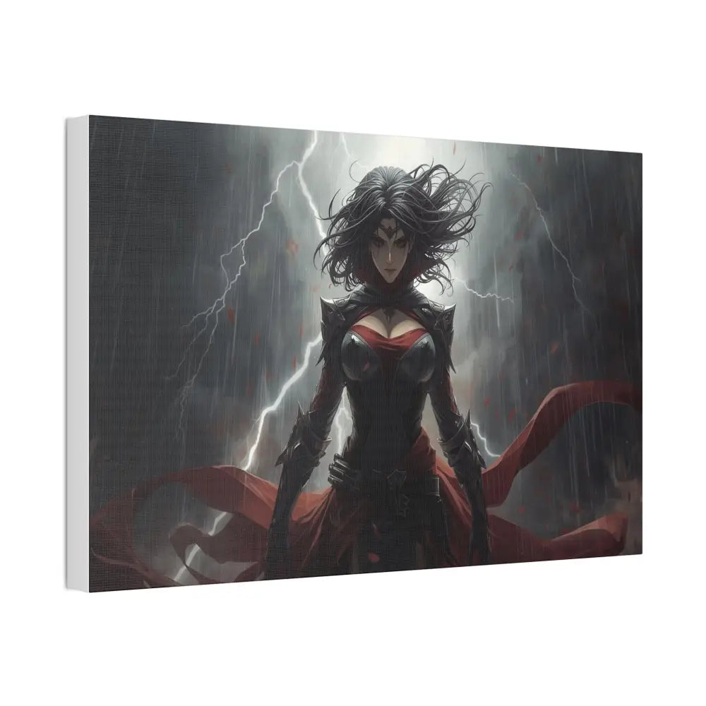 Stormborn Warrior: Dark Fantasy Female Portrait Epic Digital Battle Art Canvas Print Canvas
