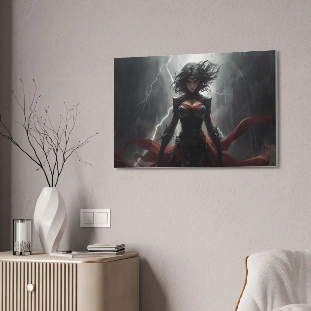 Stormborn Warrior: Dark Fantasy Female Portrait Epic Digital Battle Art Canvas Print Canvas