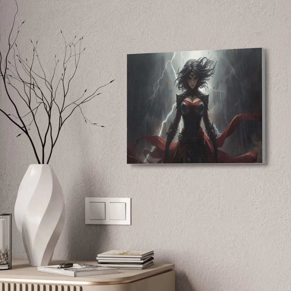 Stormborn Warrior: Dark Fantasy Female Portrait Epic Digital Battle Art Canvas Print Canvas