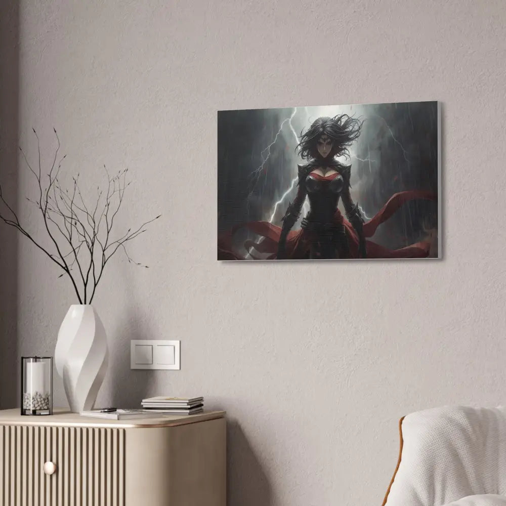 Stormborn Warrior: Dark Fantasy Female Portrait Epic Digital Battle Art Canvas Print Canvas