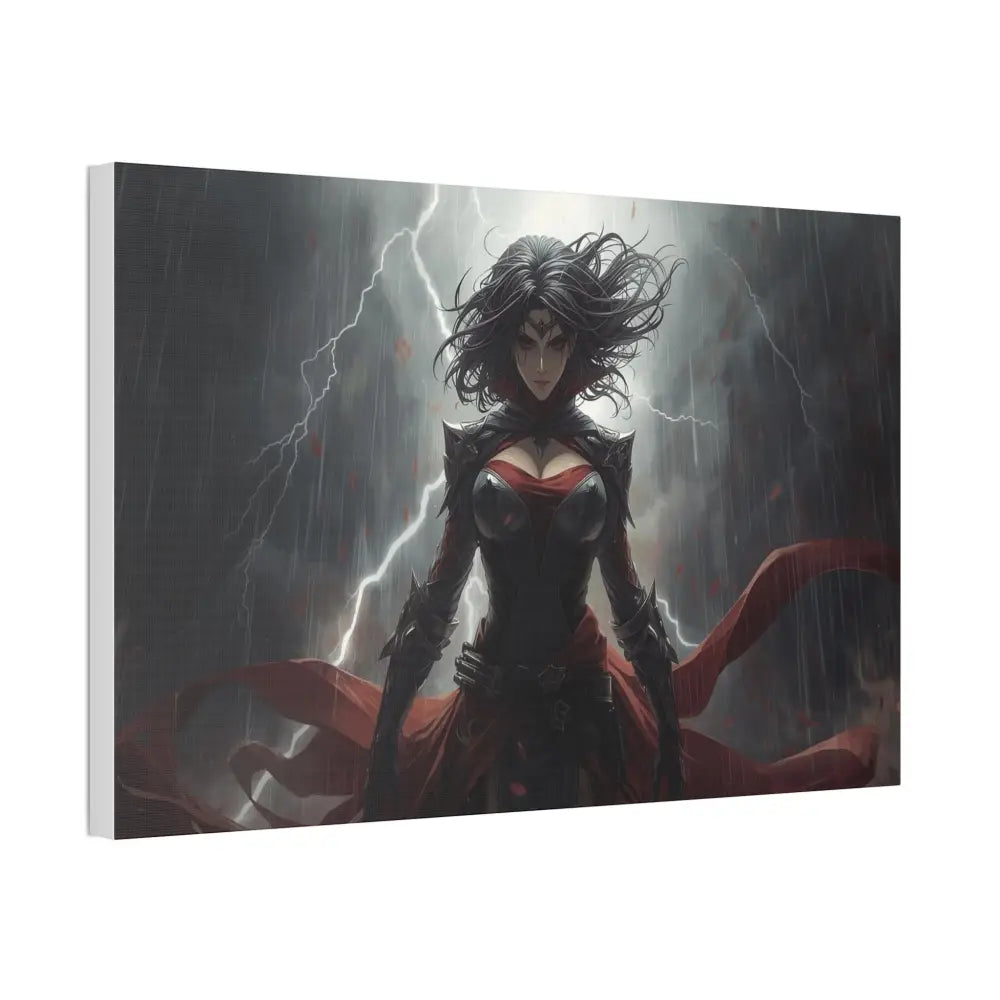 Stormborn Warrior: Dark Fantasy Female Portrait Epic Digital Battle Art Canvas Print Canvas
