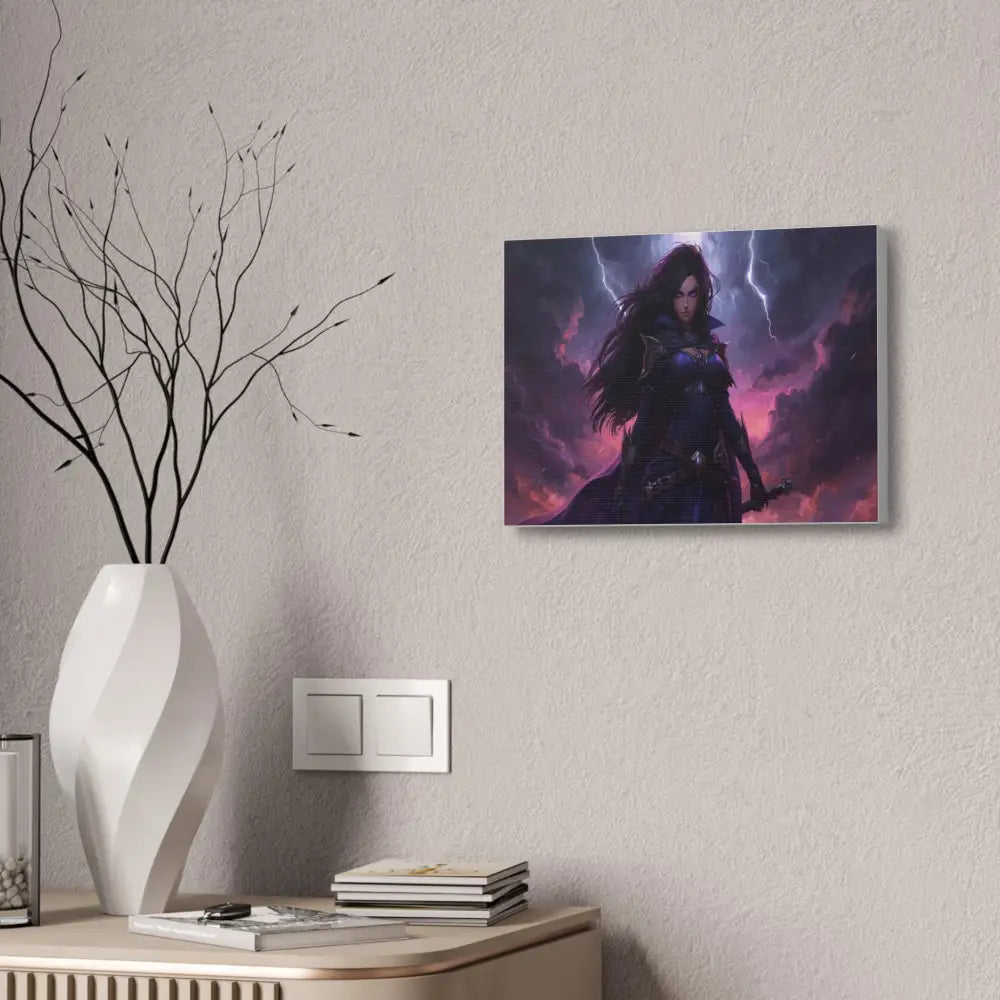 Stormkeeper’s Resolve: Warrior of the Tempest Gothic Fantasy Heroine Canvas Print Canvas