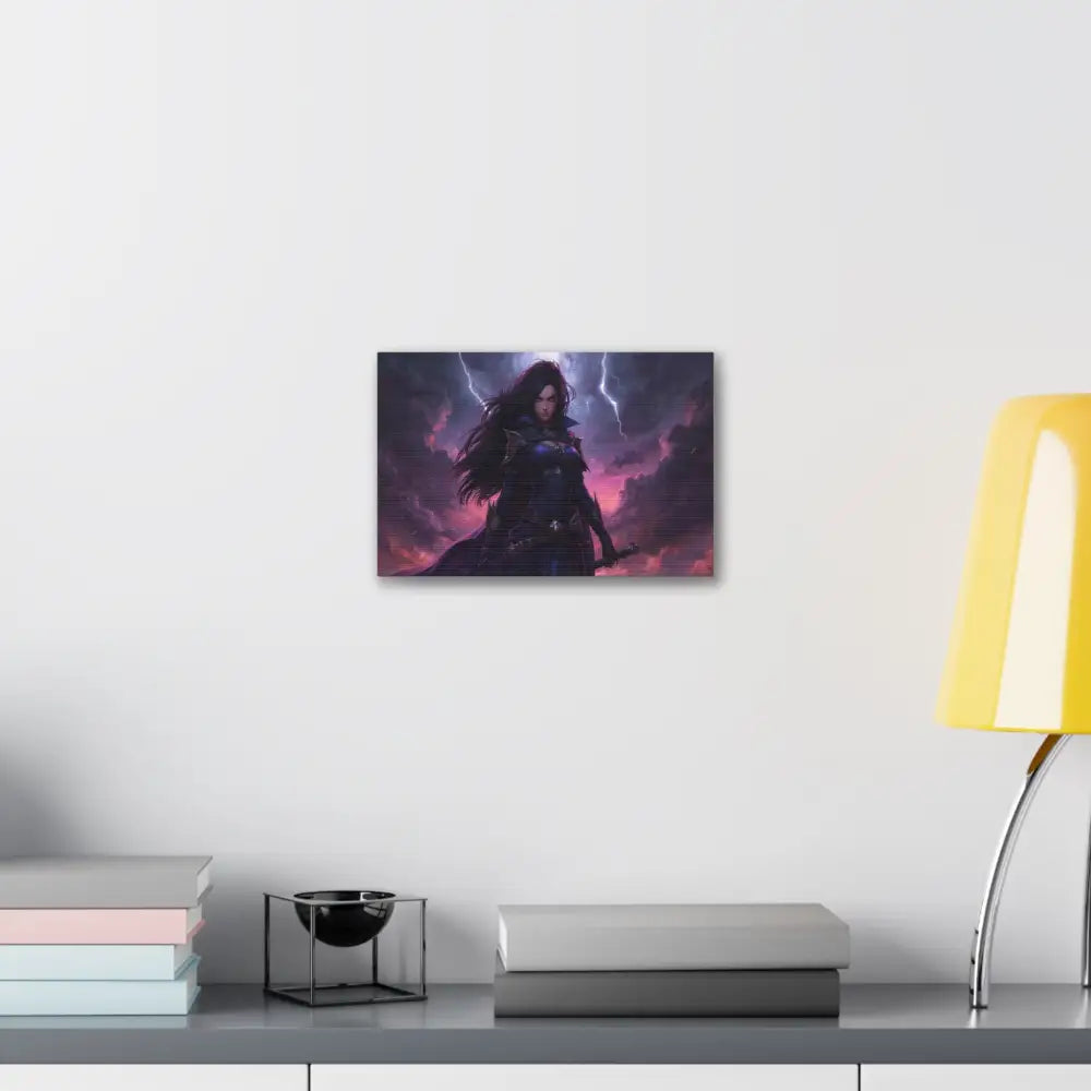 Stormkeeper’s Resolve: Warrior of the Tempest Gothic Fantasy Heroine Canvas Print Canvas