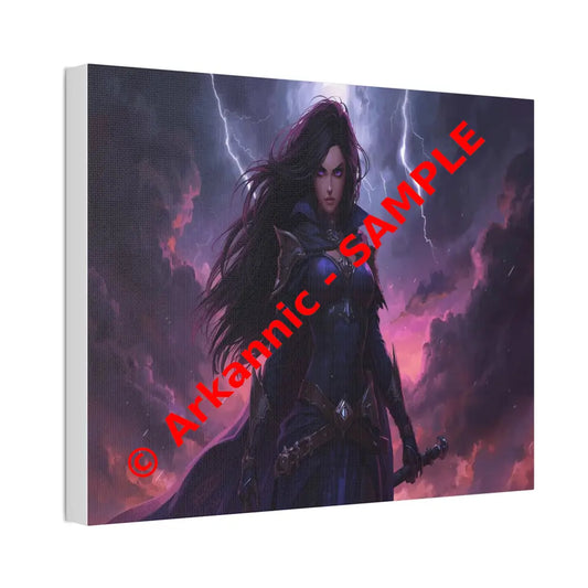Stormkeeper’s Resolve: Warrior of the Tempest Gothic Fantasy Heroine Canvas Print Canvas