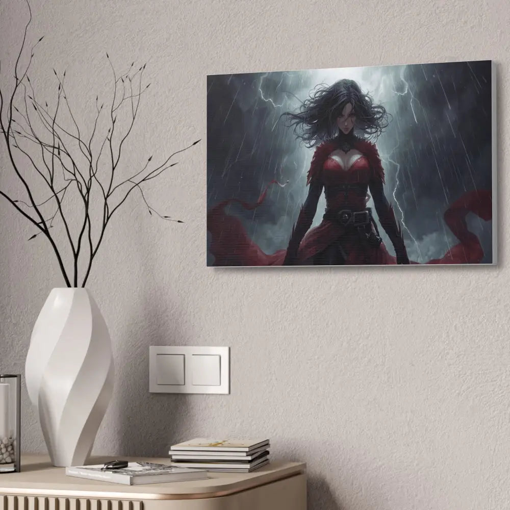 Stormsinger: Warrior of the Tempest Digital Fantasy Portrait Canvas Print Canvas