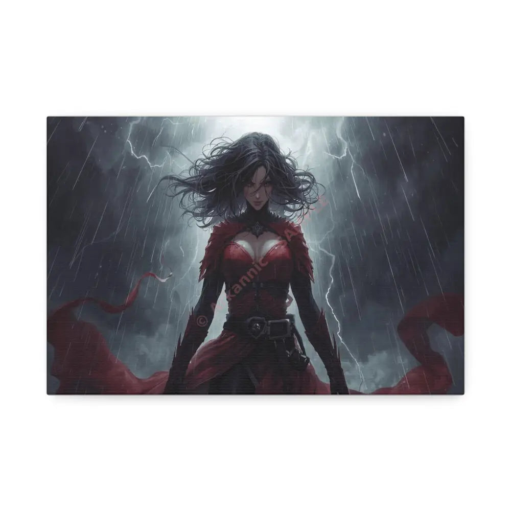 Stormsinger: Warrior of the Tempest Digital Fantasy Portrait Canvas Print 12’’ x 8’’ (Horizontal) / 1.5’’ Canvas