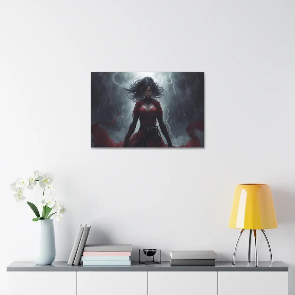 Stormsinger: Warrior of the Tempest Digital Fantasy Portrait Canvas Print Canvas